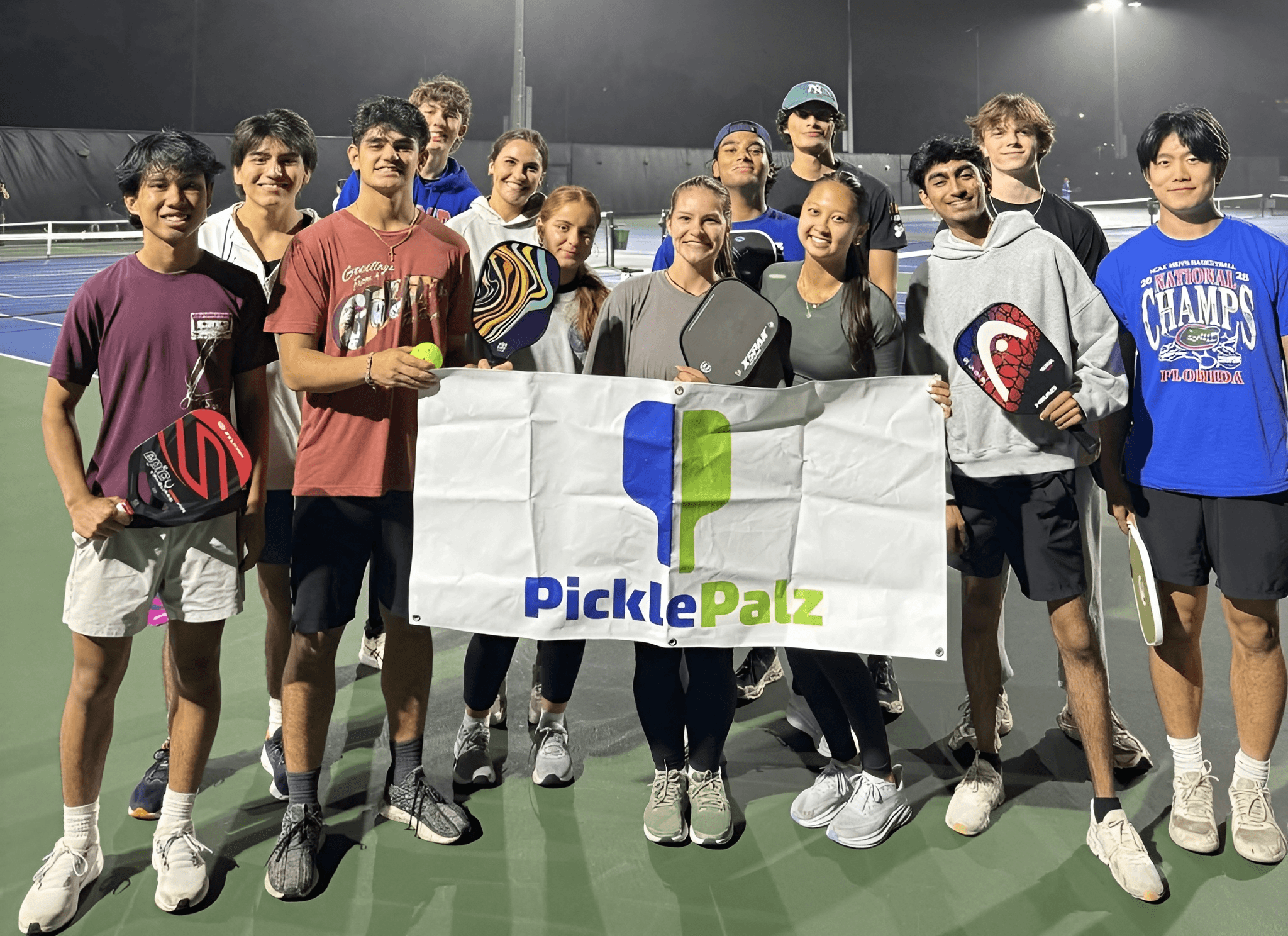 Brothers playing pickleball